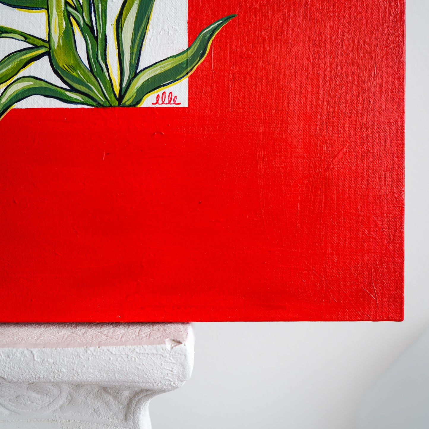 Original "Red Tulips in the Window" Acrylic on Canvas